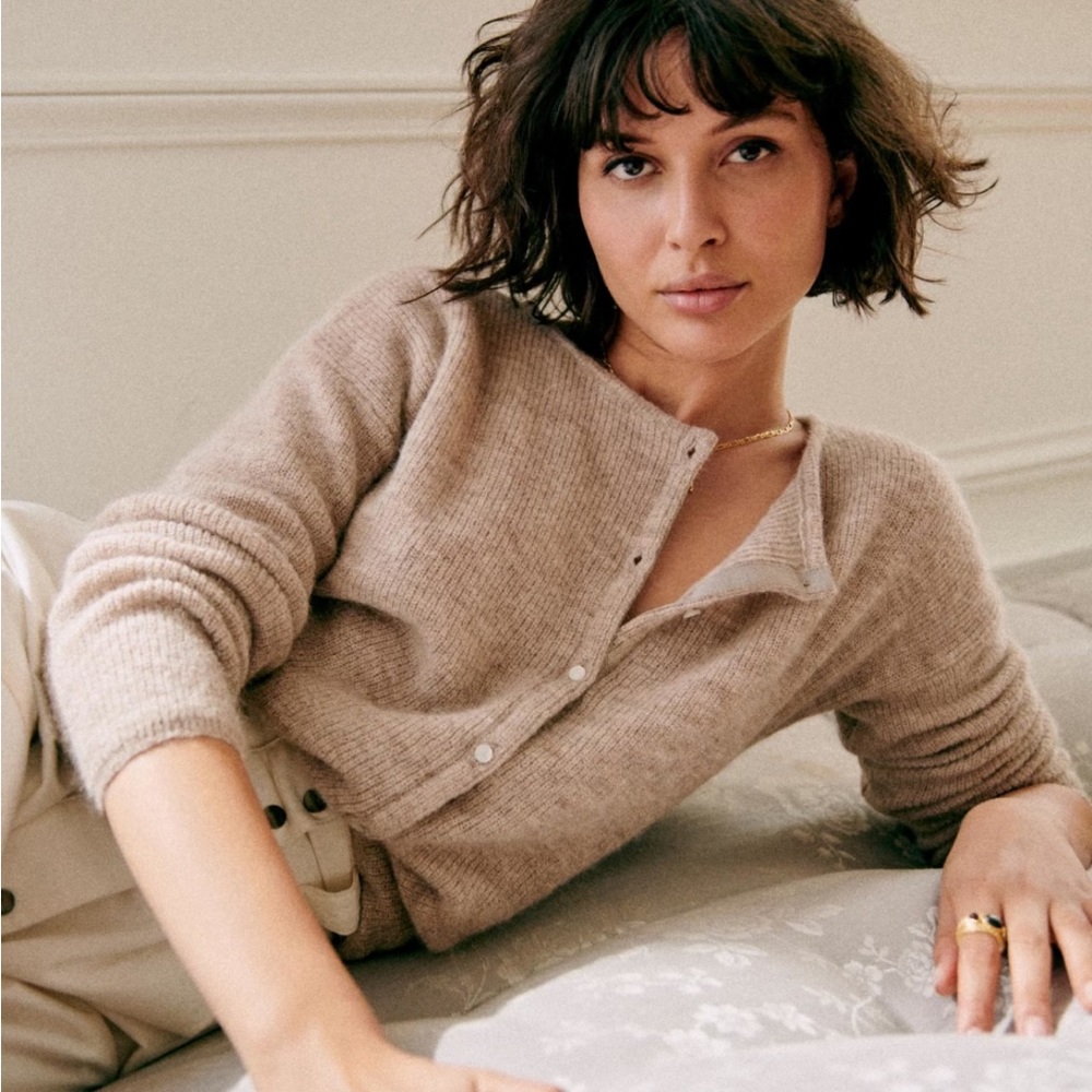 NWT Sézane Gaspard Cardigan _ Light Beige XS